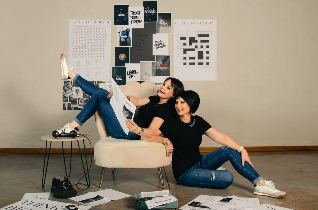 Danielle and Heidi Snyman in the Creative Forge Digital studio