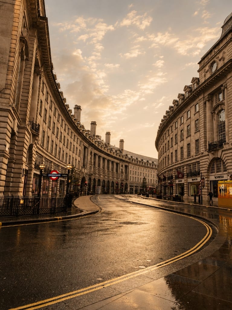 London Regent Street dusk view