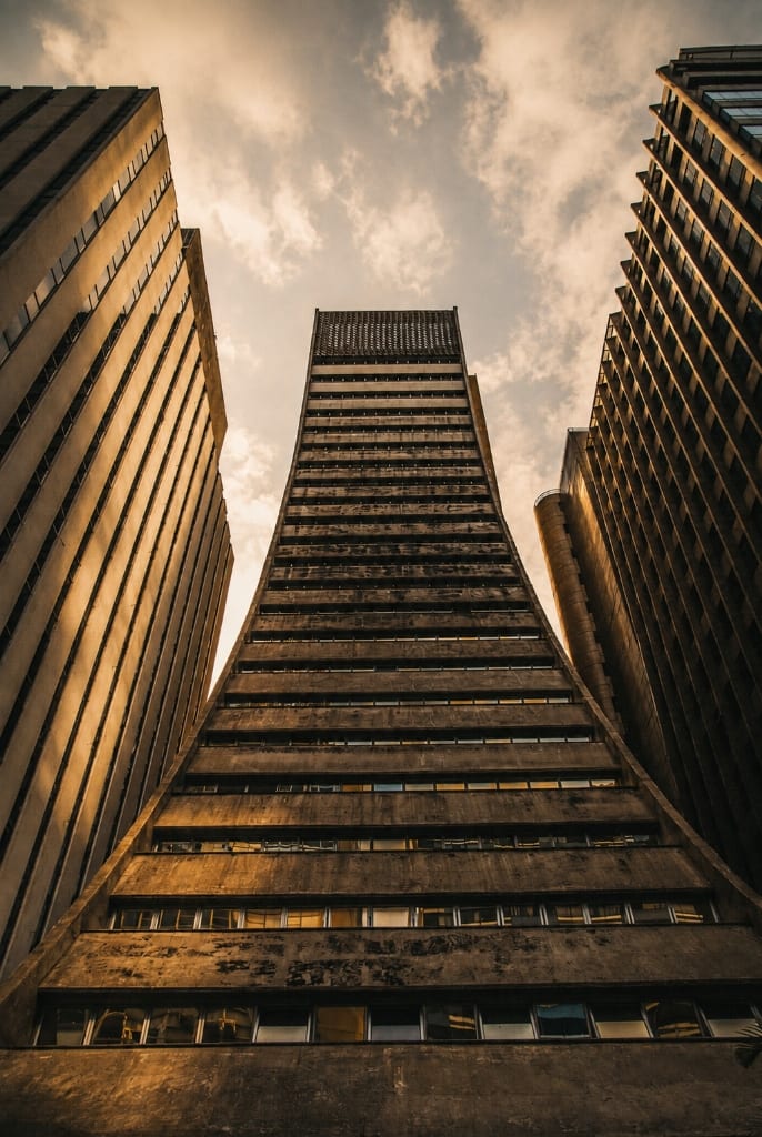 Upward view of Johannesburg architecture
