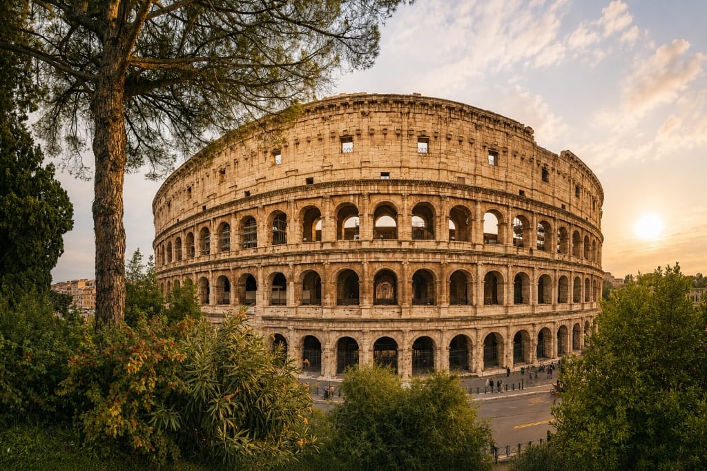 Historic Colosseum architecture detail